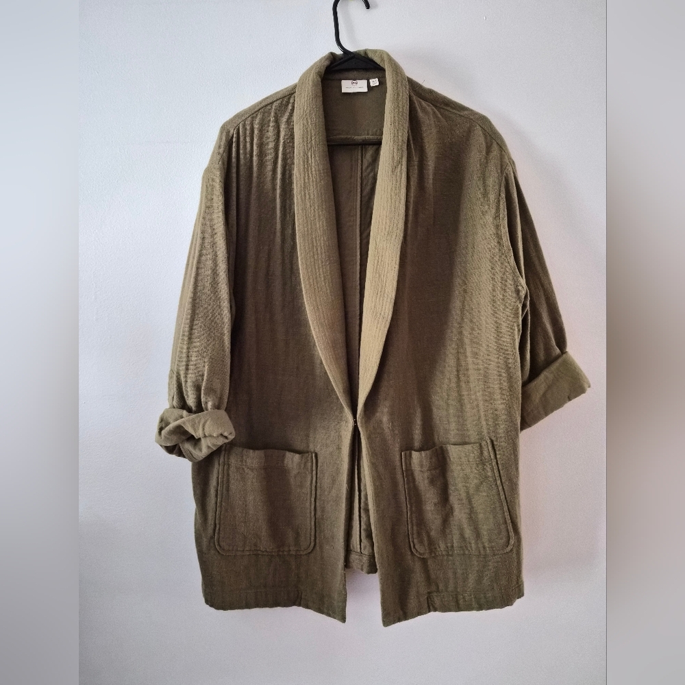 Ag Adriano Goldschmied Olive Green Shawl Collar Blazer